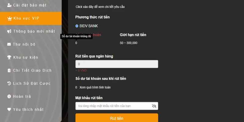 Giao diện rút tiền 789bet